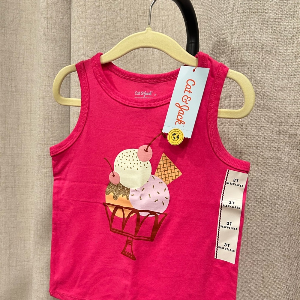 Cat & Jack Fuchsia Ice Cream Tank Top
